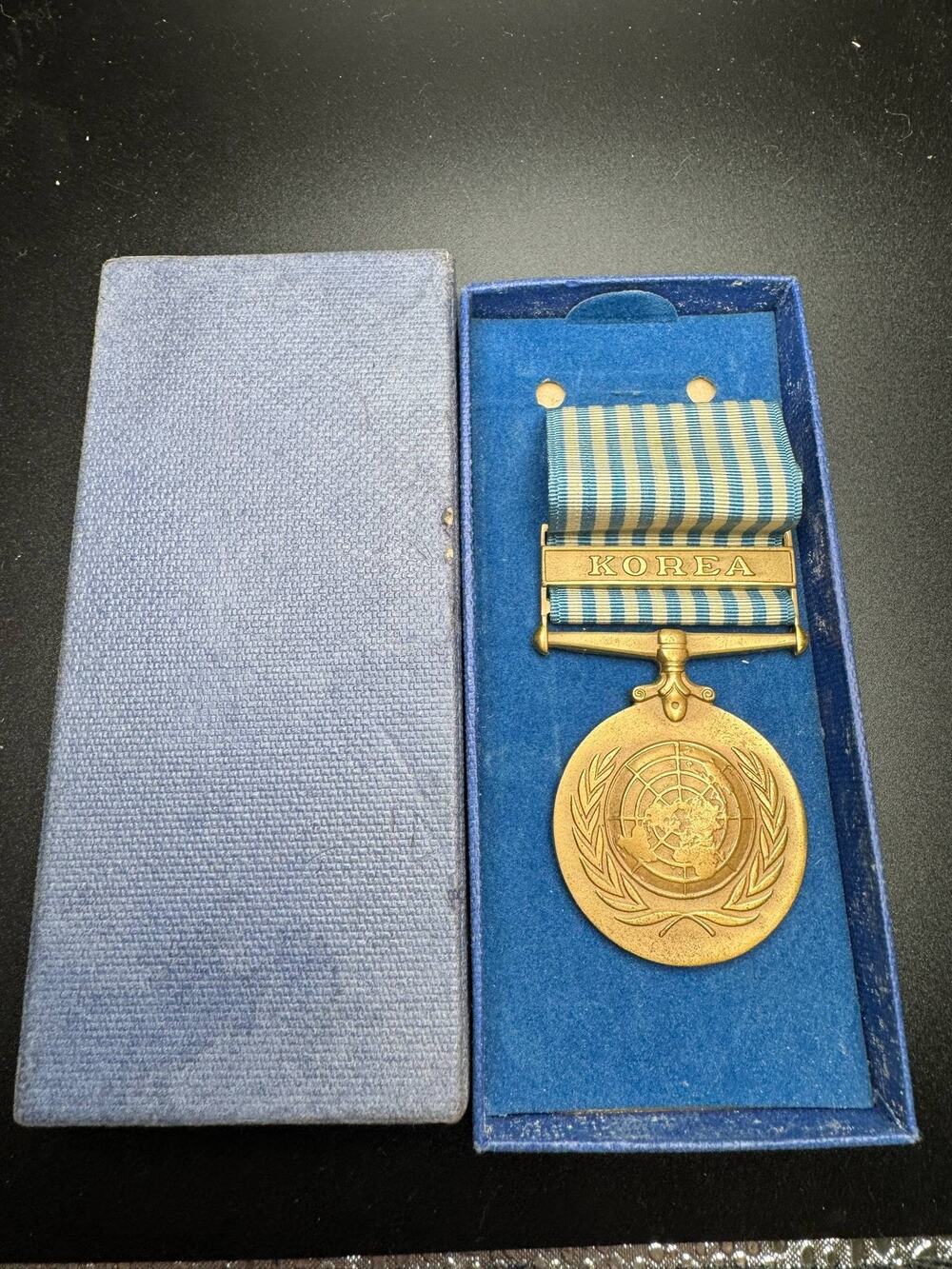 United Nations Korea Service Medal with Original Blue Display Box
